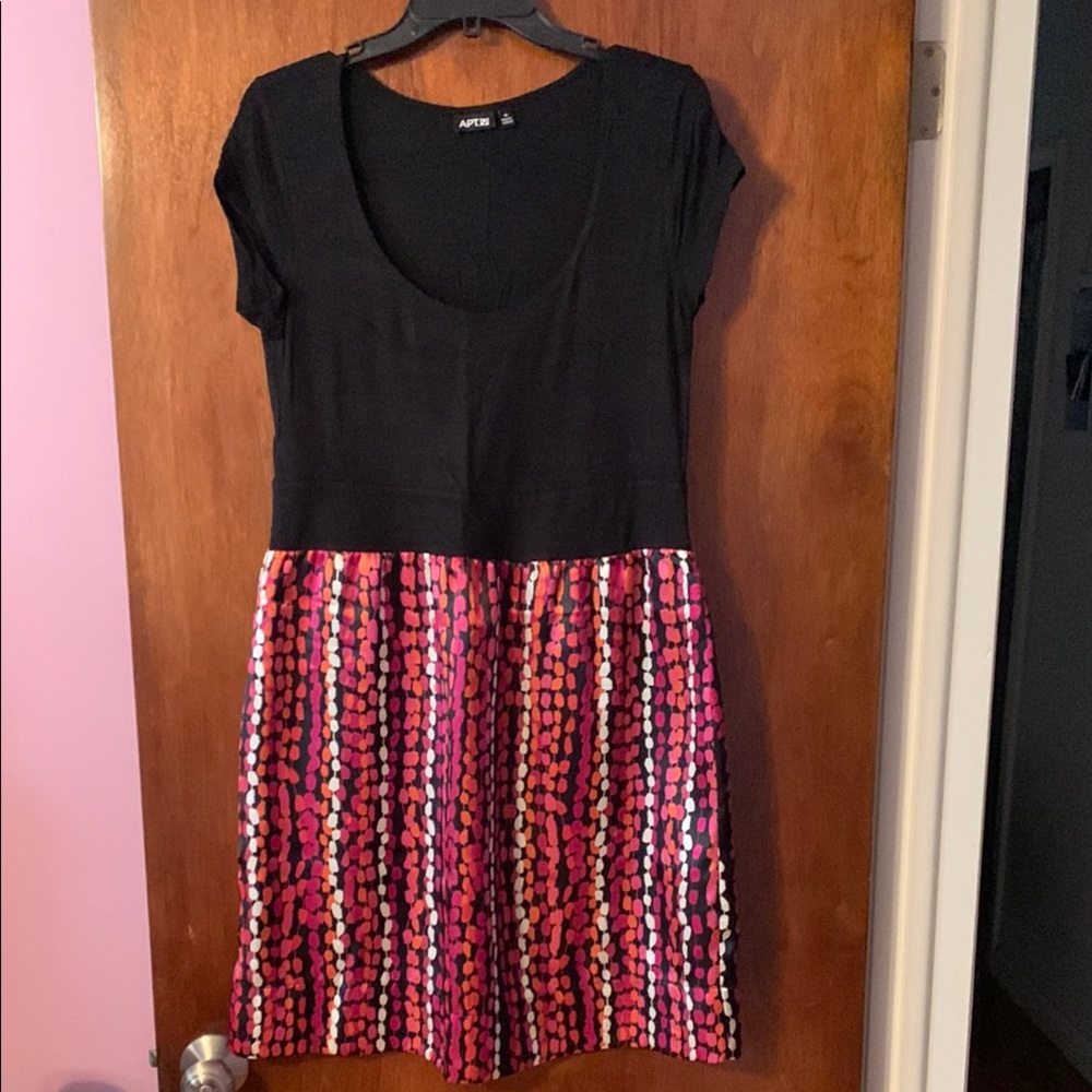 Apt. 9 Black and Pink Dotted Mini Dress